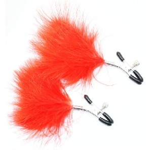 Nipple Clamps with Red Feather